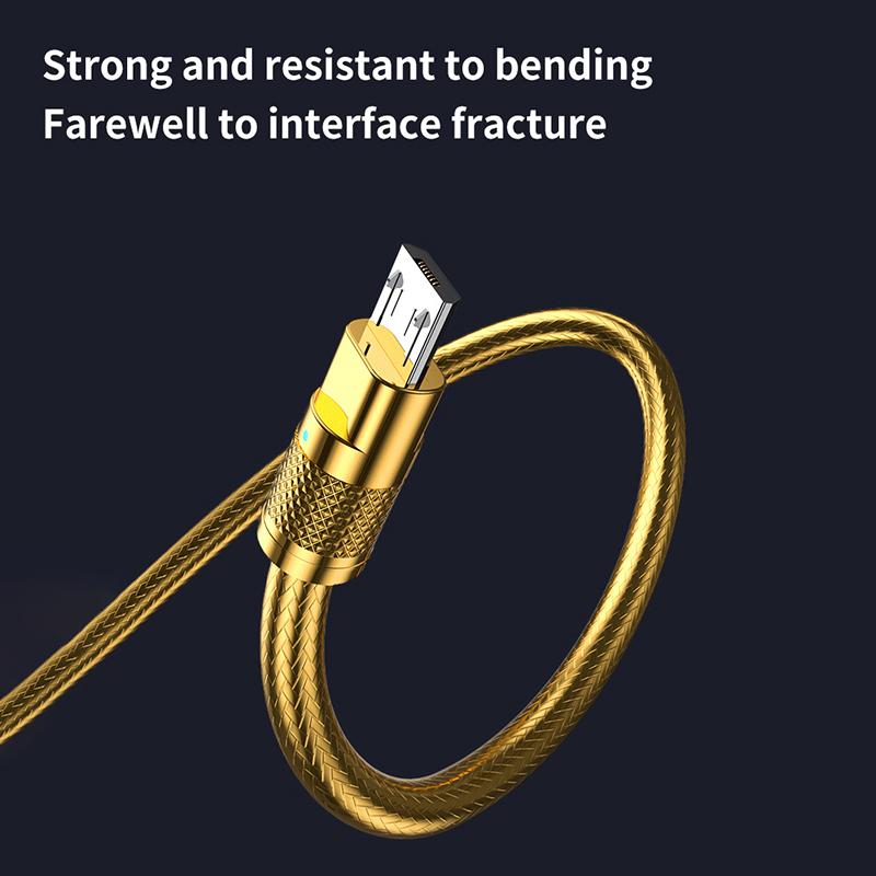 Zinc Alloy 120W Usb Super Fast Charging Data Cable For Xiaomi Huawei Samsung Type C 6A Micro 3A Charge Game Cord For Iphone 2.4A