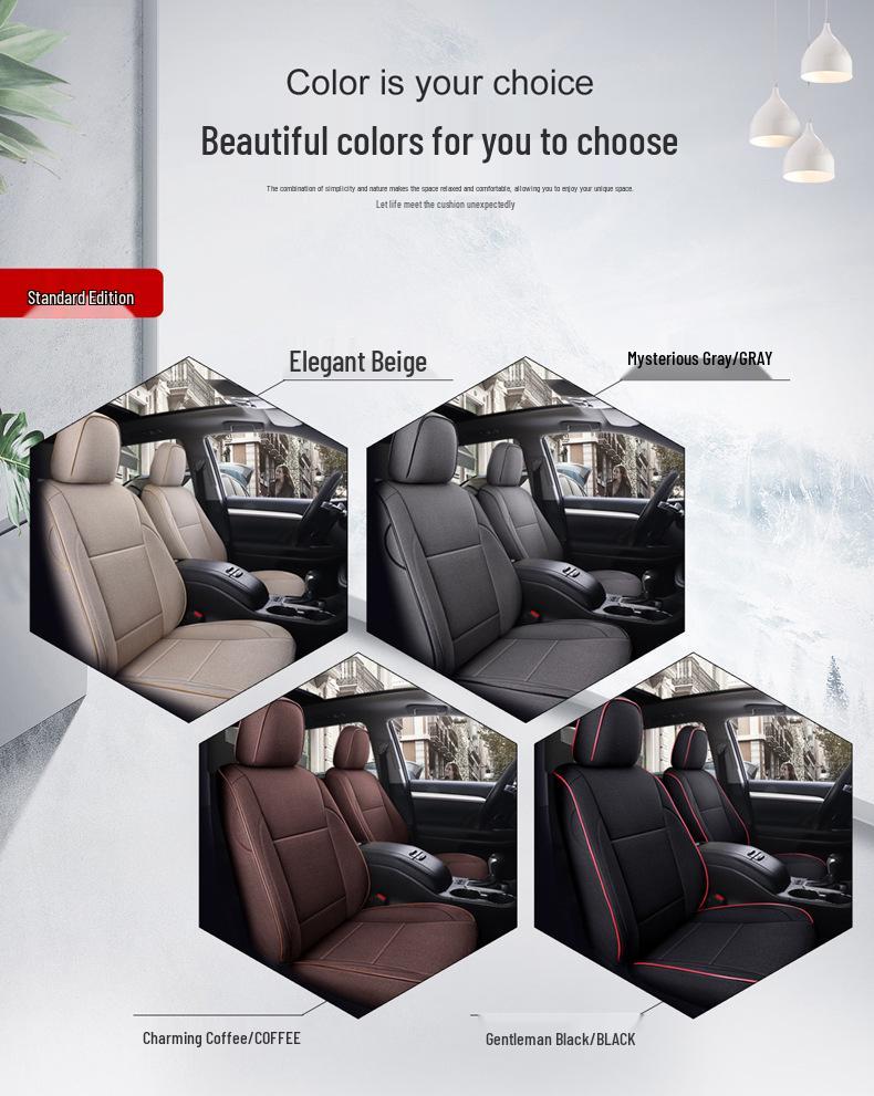 Toyota Highlander Seat Cover: Universal Linen Cushion for 5-7 Seats, All-Season Use