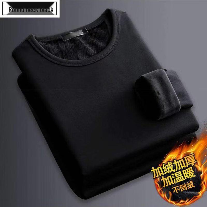 Men's Thermal Slim Fit Long-Sleeve Crew Neck Shirt for Autumn