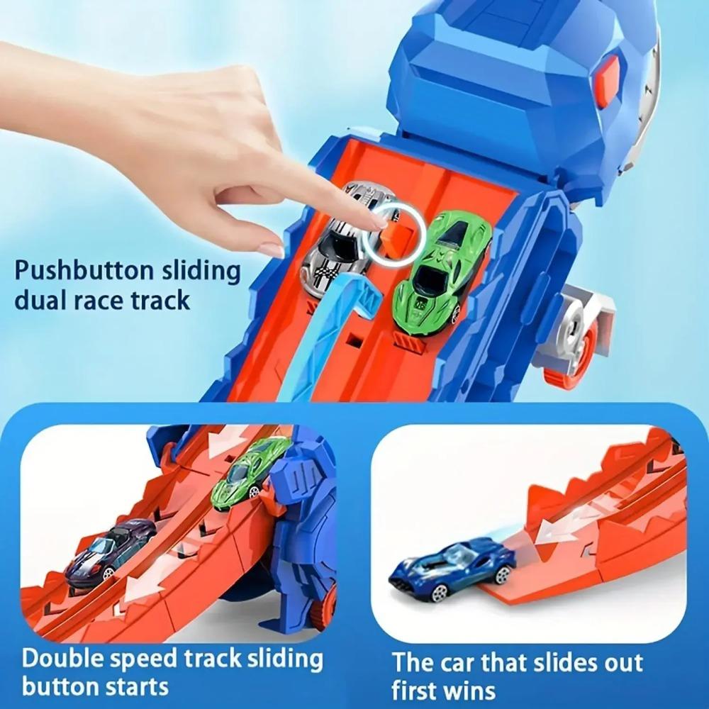Camion Dinozaur Transport 35CM cu Pliabil în Picioare Transformă Pista de Curse Glisantă T-rex Cele Mai Bune Cadouri de Ziua de Naștere Jucării Băieți Și Fete