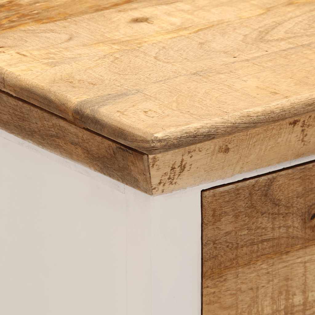 Sideboard White and Brown 55x30x73 cm Solid Wood Mango