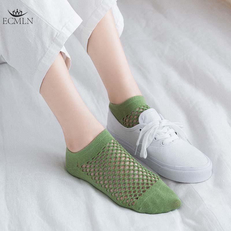 Women Mesh Breathable Hollow Out Ankle Socks Summer Multi Colors Holes Socks