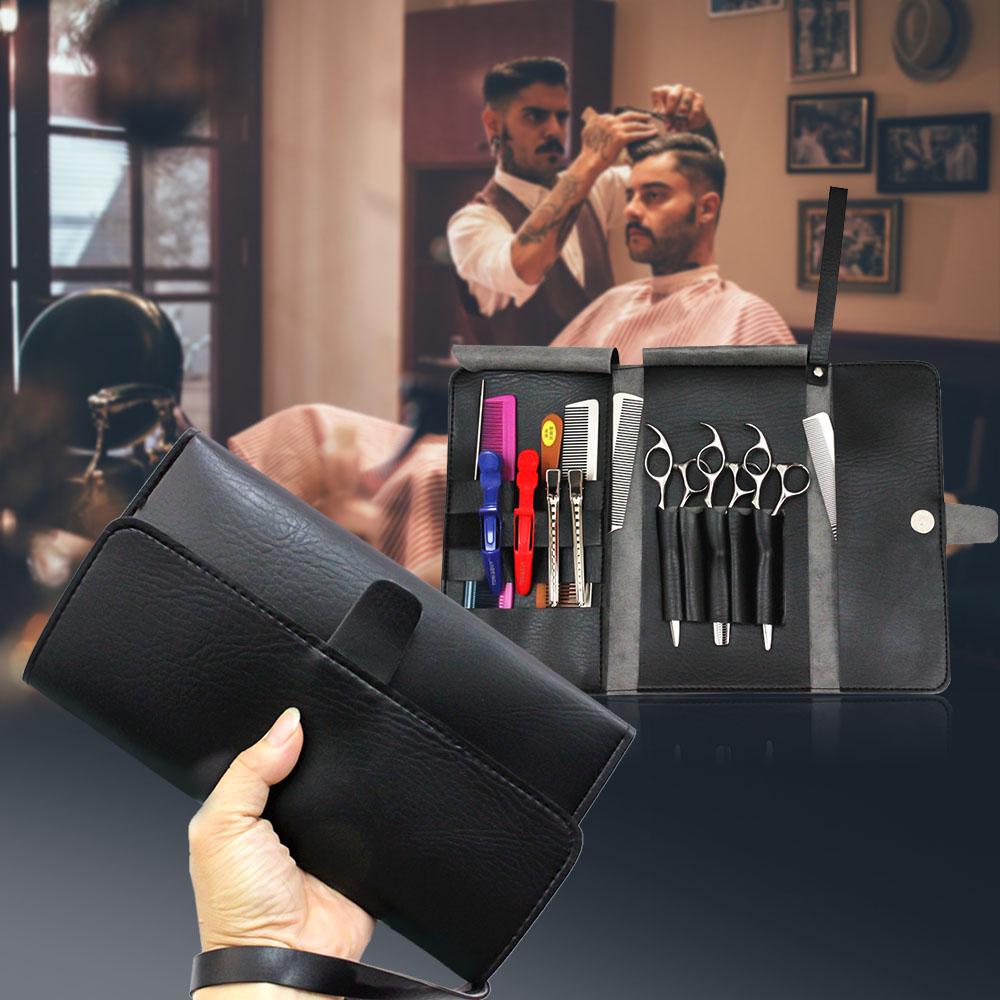 Friseurtasche Aus Echtem Leder – Werkzeugtasche Mit Scherenfächern Für Barber & Stylisten