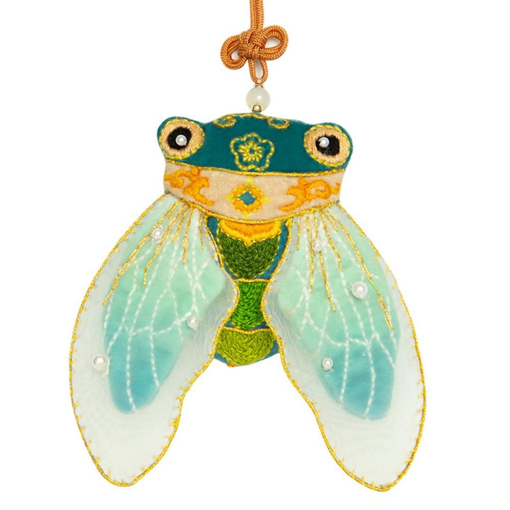 Koi Barış Maskotu, İşlemeli El Yapımı, Kendin Yap Malzeme Paketi, Altın Cırcır Böceği Tütsü Kesesi, El Tipi Kolye, Şanslı Hediye Kesesi