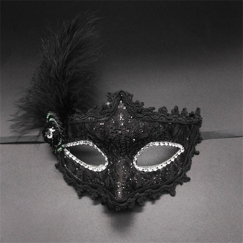 Sexy Masquerade Mask Feather Lace Decoration Cosplay Party Princess Ball Mardi Gras Half Mask Dress Decoration Charming Sexy