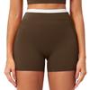Hohe Taillen Farbe Block Po-Hebende Yoga-Shorts – Damen Gerippte Nude-Gefühl Lauf-Sport-Shorts (Stil 3129)