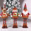 Telescopic Christmas Leg Doll Ornament Santa Snowman Deer Standing Retractable