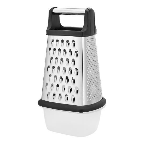 Cheese Grater with Container 4 Sides Box Grater for Vegetable Ginger Cutter Handheld Kitchen Food Shredder for Cheese Zest Veggies