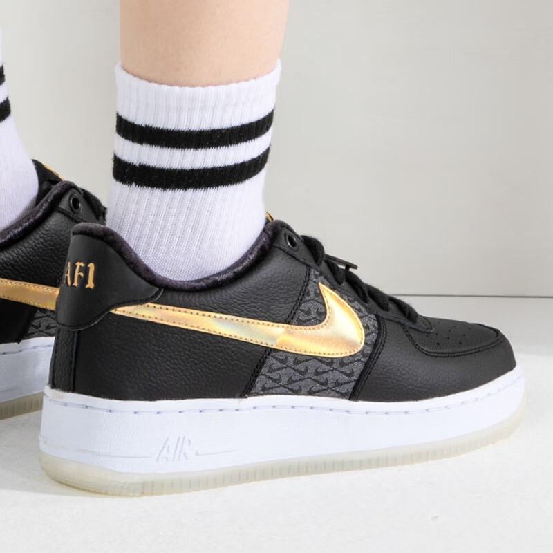 Nike Air Force 1 Low Premium GS Bronx Origins - 50th Anniversary Kids Sneakers Black Metallic-Gold White FN6977-010