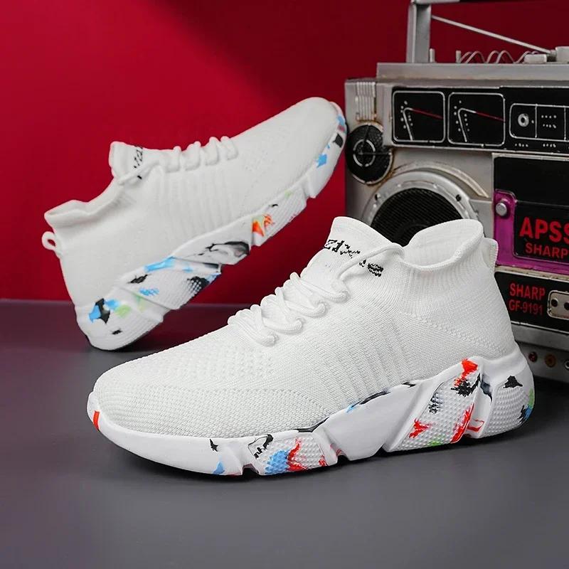 Herren Sneaker Schuhe für Damen Tennis Trend Socken Walking Schuhe Loafer Atmungsaktiv Casual Laufen Sommer Grün Große Größe 35-47