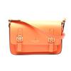 Diagonal Cross Body Flap Pochette Shoulder Bag Leather Orange Used