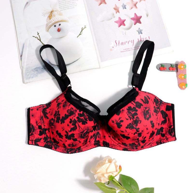 

Женский бюстгальтер полной чашки, повседневный, удобный и дышащий, на косточках, сексуальный, с принтом бантиков, размеры 105D 110D 46D=105D красный