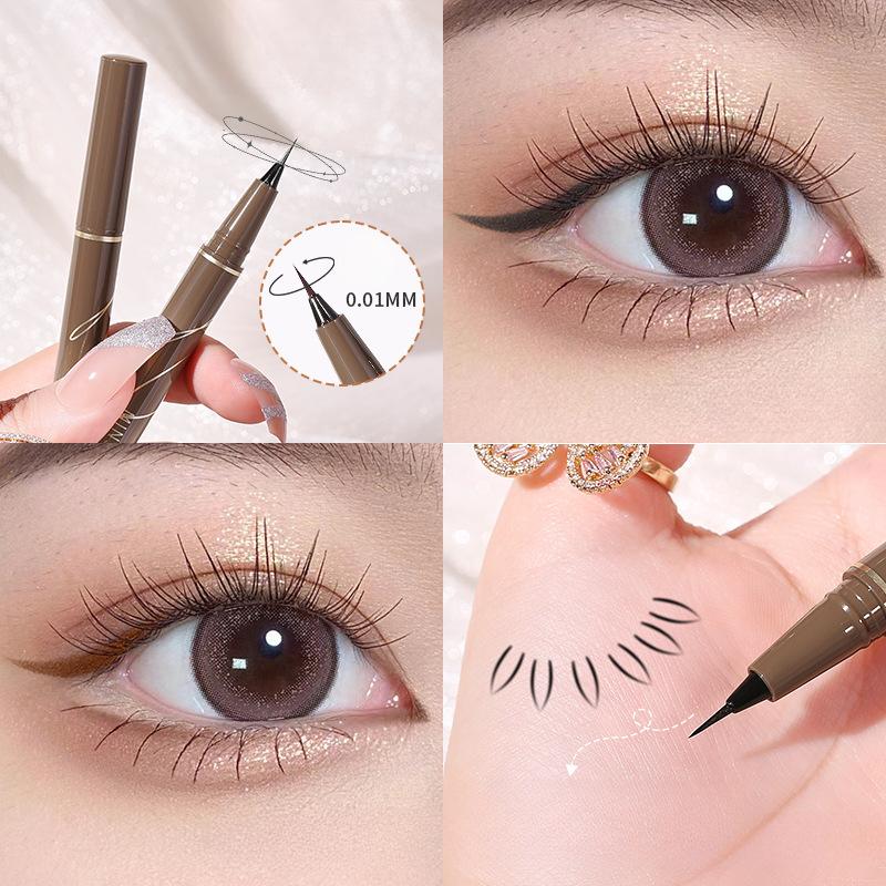 Wasserfester flüssiger Augenbrauenstift – Langanhaltende, schweißfeste und schnelltrocknende Formel für natürlich aussehende Augenbrauen, vielseitig einsetzbar als Eyeliner und Brauenstift