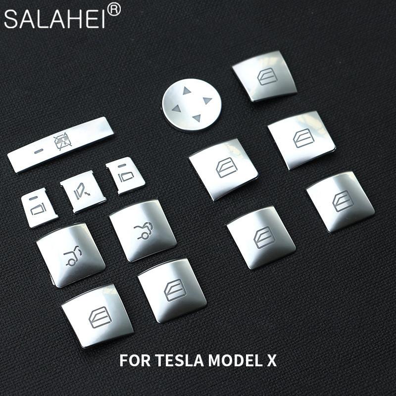 

Окно автомобиля, кнопки подъема стекла, наклейка, панель переключателя, стильное украшение, модифицированное для Tesla Model X, авто интерьер 01