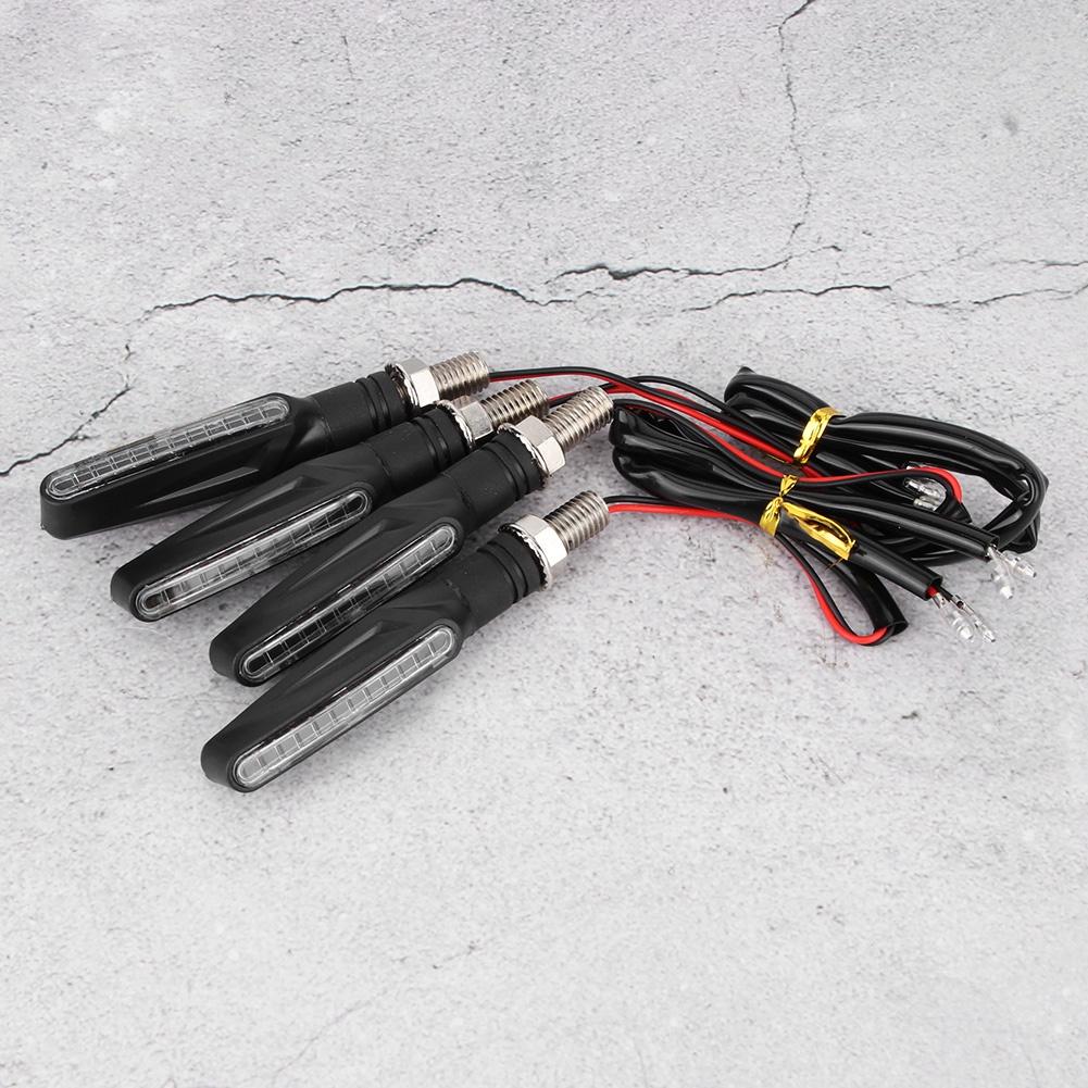 4pcs Yellow LED Turn Light 12V Steering Lamp Universal Motorcycle Accessory