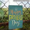 2D Flat, 1pc "Happy Father's Day" Aluminium Sign - 8"x12" Teal Rustic Decor, Hat & Sun Accent Wall Art, Perfect for Father's Day Gifts & Home Decor