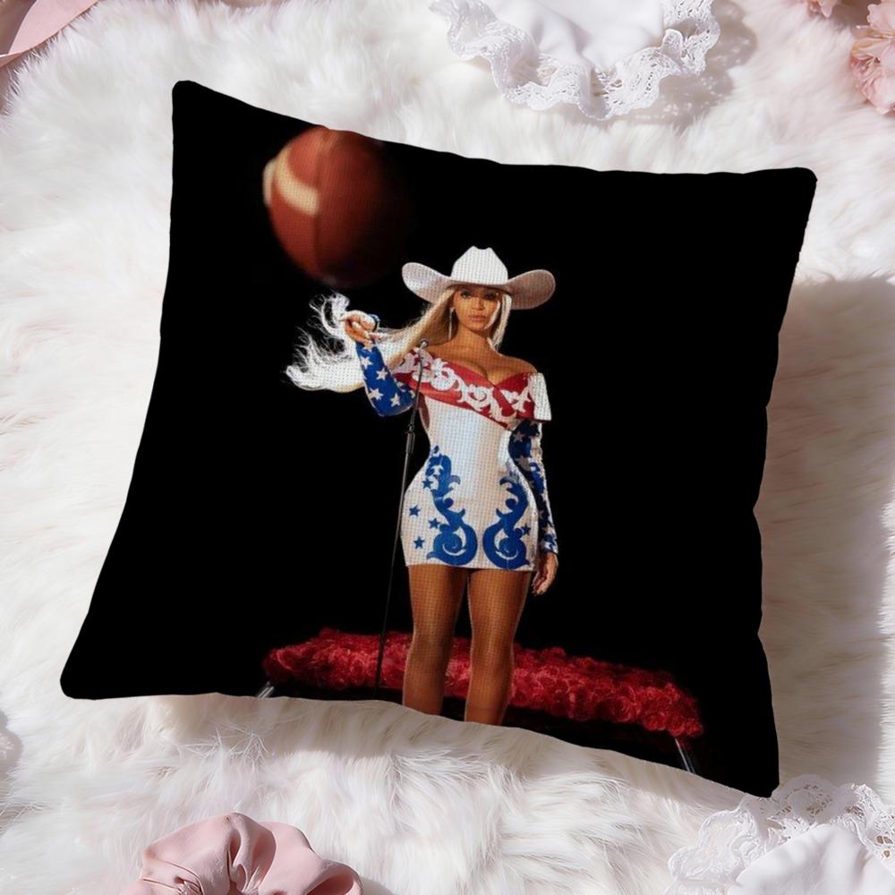 Singer B-Beyonce Cowboy Cushion Cover Premium Comfort Reversible Pillow Cove -Two In One Design for Any Room & Car Interior