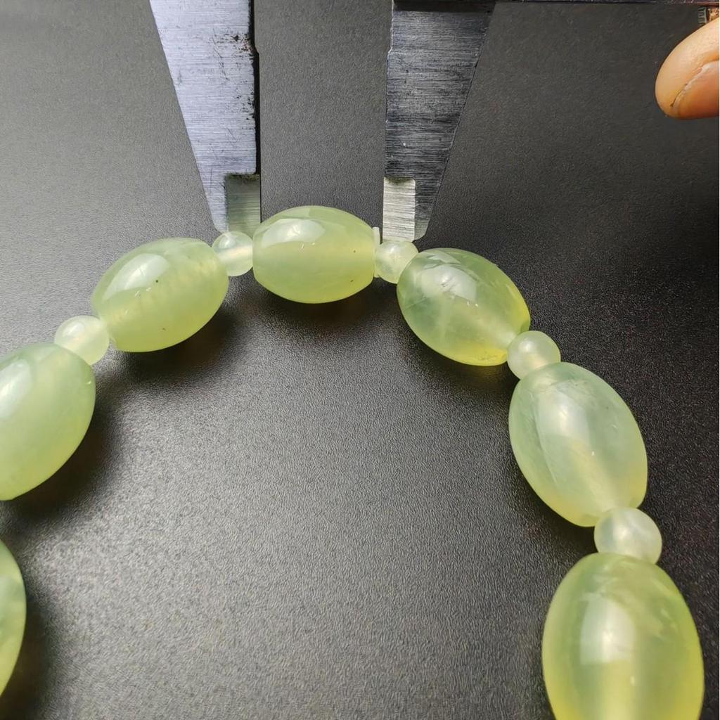 Unisex Ice-Transparent Xiu Jade Beaded Bracelet, High-Quality, Size 14×18, Ideal for DIY Jewelry