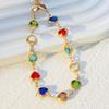 1pc Colorful Shiny Cubic Heart Design Elegant Bracelet, Suitable For Girls Daily/Party Jewelry, Festival Gift