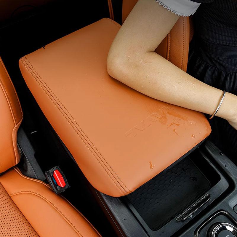 Car Armrest Box Cover Suitable For HAVAL H9 2024 2025 Modified Suede Leather Center Armrest Leather Cover Accessories