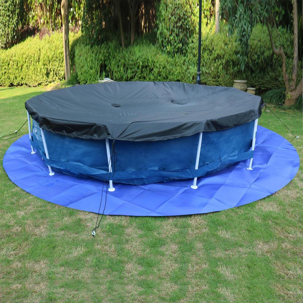 8/9.8/11.8/14.7Ft Round Pool Waterproof Heavy Duty Under Pool Floor Liner Pad Swimming Pool Mat Pool Ground Pad