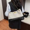 New fashionable high-end embroidery thread contrasting color tote bag portable shoulder trendy women's bag