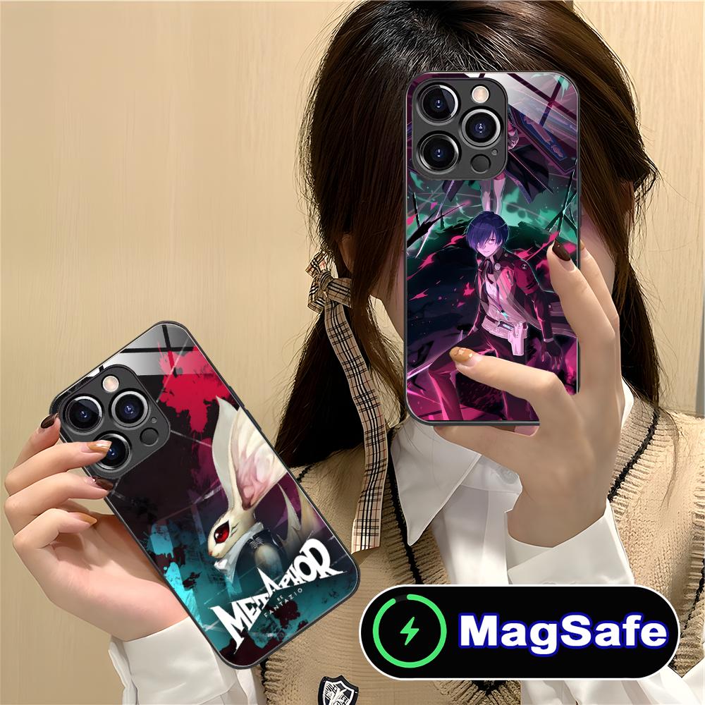 Metaphor ReFantazio Phone Case for iPhone 16 15 14 13 12 11 Pro Max Plus Mini MagSafe Glass Colour Protective Cellphones Cover