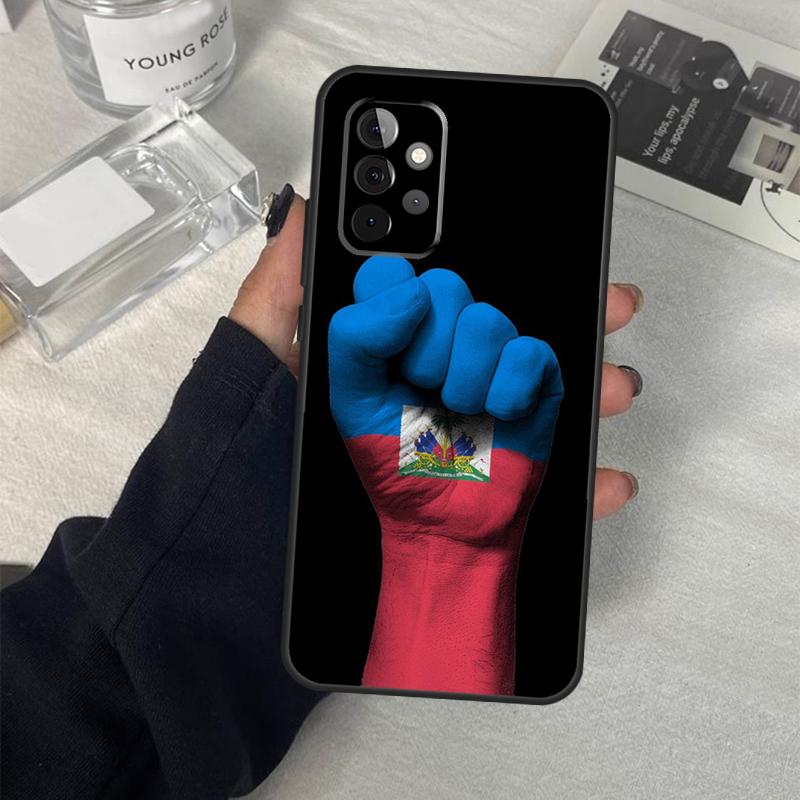 Vintage Haiti Haitian Flag Case For Samsung Galaxy A13 A23 A33 A53 A17 A06 A16 A56 A36 A54 A34 A14 A52 A32 A15 A35 A55
