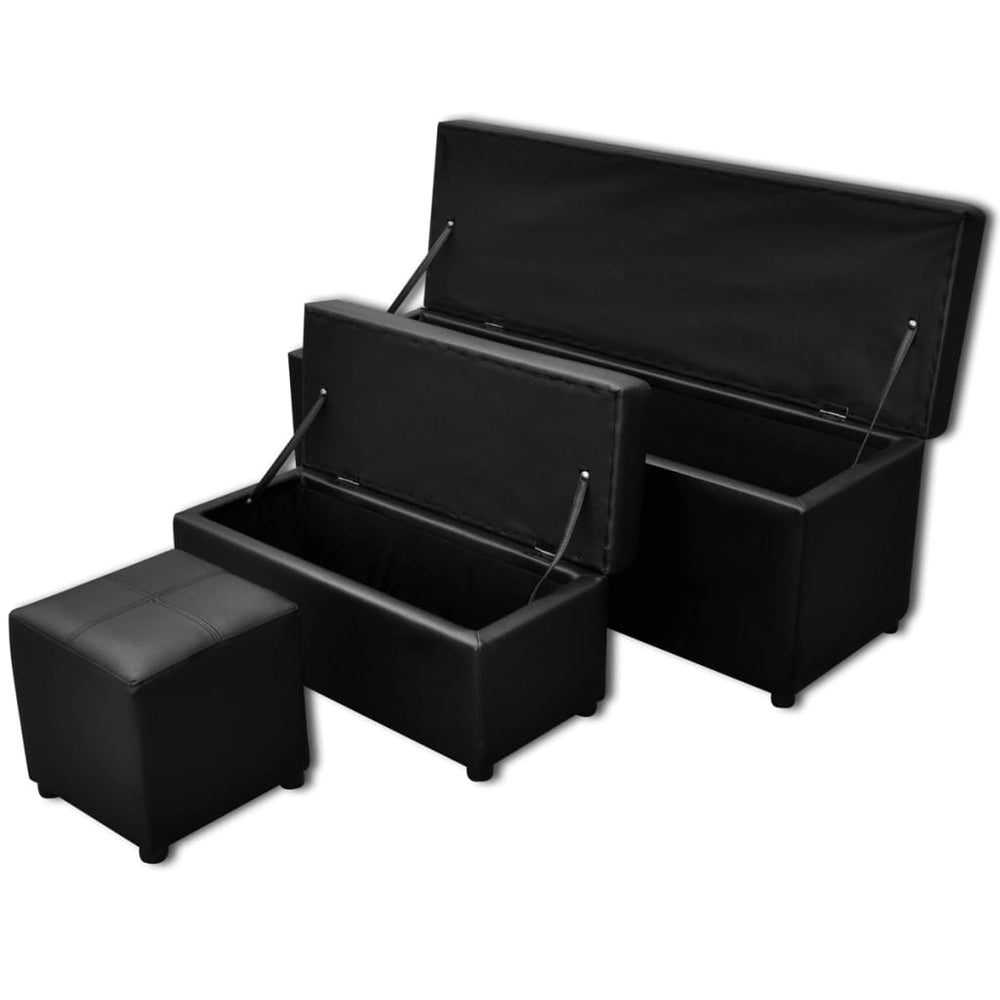 Set de banc de rangement en simili cuir