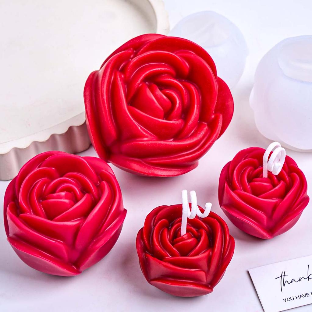 Silikonowa forma do świec w kształcie kwiatu 3D, DIY, romantyczna, zapachowa róża, formy do mydła, gipsu, żywicy, rękodzieło, dekoracja ślubna, walentynkowa