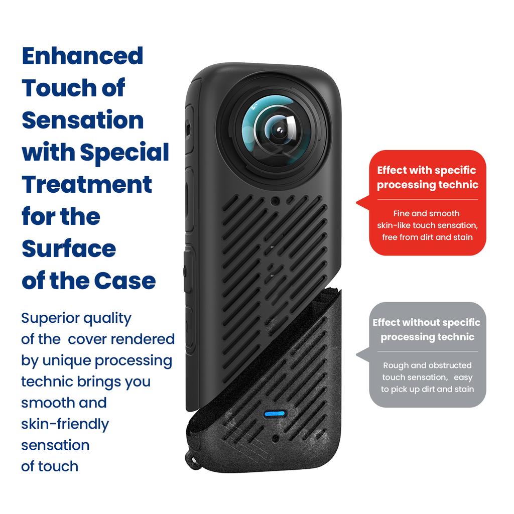 Silicone Case for 360 X4 Camera Lens Caps Cover Action Cameras Protector Scratch Resistant