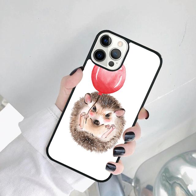 Hedgehog and Balloon Phone Case Cover For iPhone 17 Air 15 Pro MAX 16 Plus 14 12 11 13 Coque