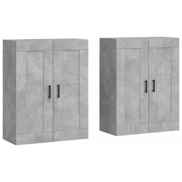 VidaXL Wall Cabinets 2 Pcs Concrete Grey Engineered Wood 3198029