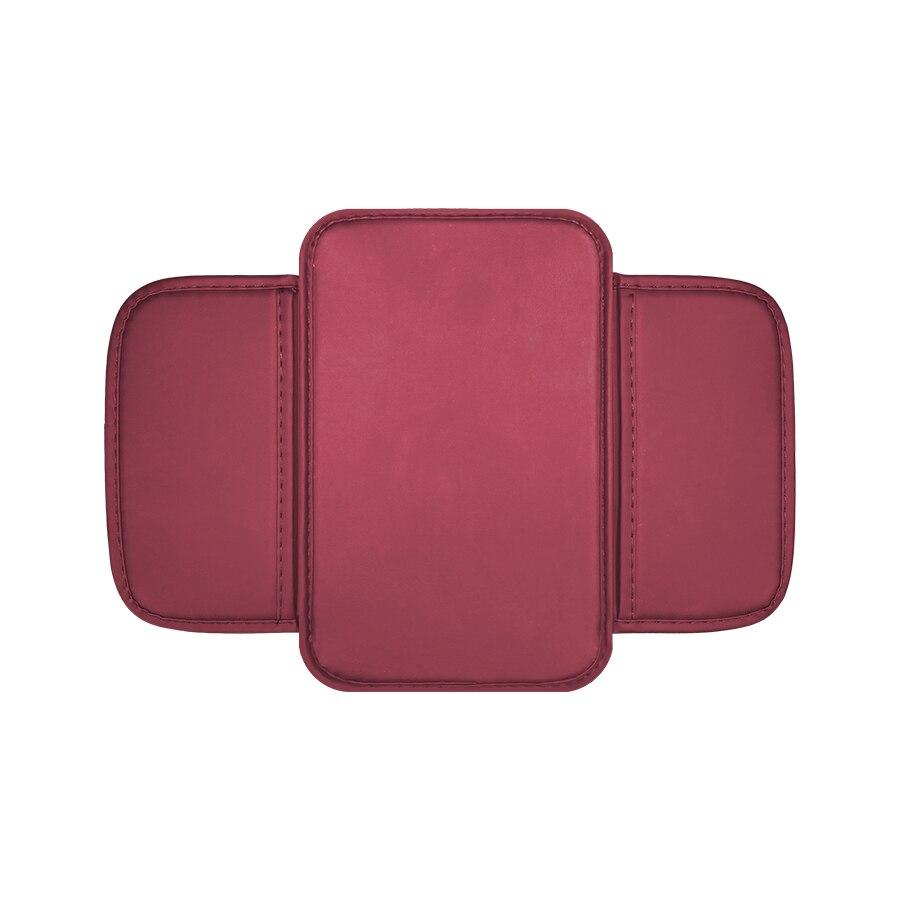 Car Armrest Cushion Universal Elbow Support Cushion Universal Arm Rest Box Pad with Both Side Storage Bag Interior PU Leather