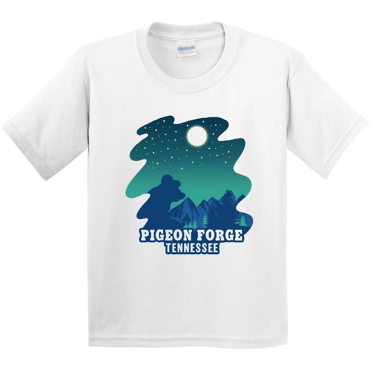 Inktastic Smoky Mountains Pigeon Forge Tennessee With Bear Youth T-Shirt State 100