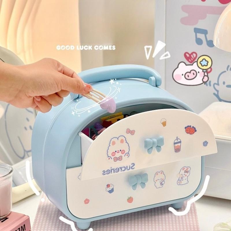 Hair Accessories Storage Box Organizer Girl Hair Rope Large Capacity Kawaii Hairpin Headdress Hairpin Jewelry Box Birthday Gift