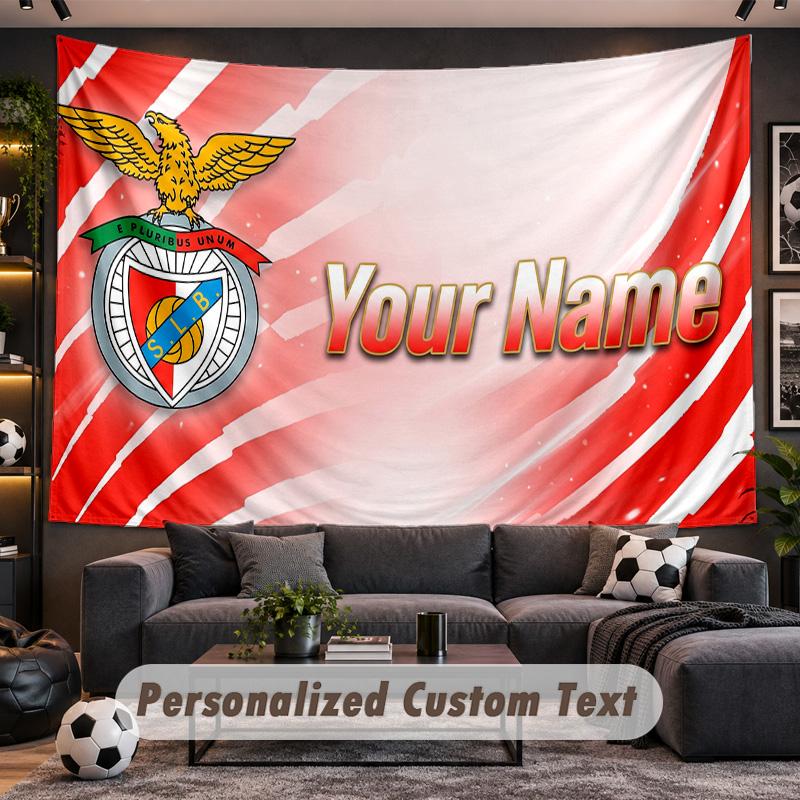 Benfica FC Personalized Tapestry Support Custom Name, Wall Art Home Decoration