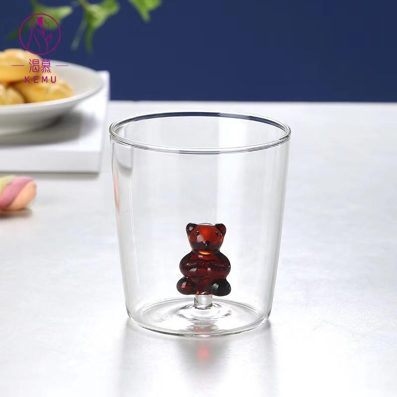 Christmas Tree Glass Wishing 3D Cartoon Animal Shape Cup Borosilicate Glass Single Layer Cup Living Room Guests Juice Cold Drink