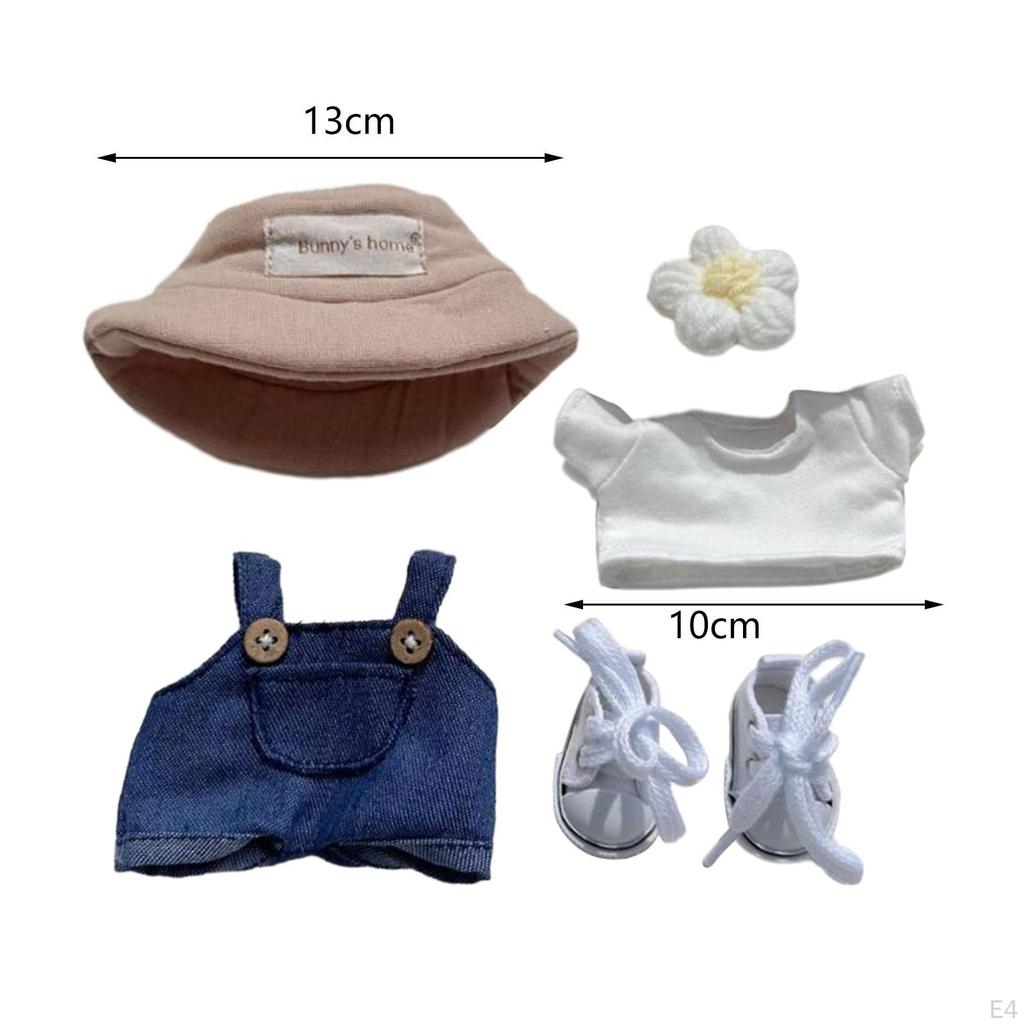 6.69inch Doll Clothes Soft Dressing Up Decoration DIY Toy Clothing Embroidered Denim