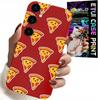 Etui Do Samsung Galaxy A25 5G - Wzór Z Wesołą Pizzą Na Czerwonym Tle