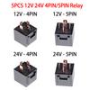 5PCS Automotive Relay DC12V 24V 80A 4PIN 5Pin SPDT Car Control Switch Device Car Relay High Capacity Switch Relay Power Supply