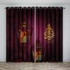 Eid Mubarak Ramadan  Lslamic Muslim Supplies Kareem 2 Pieces Shading Darkening Window Curtain for Living Room Bedroom Decor
