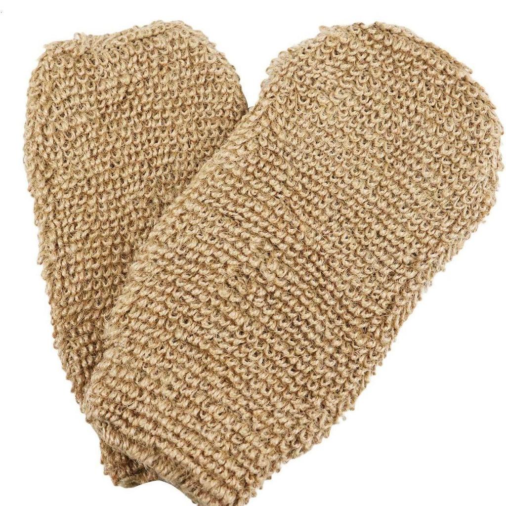 Jute Scrubbing & Bath Gloves - Exfoliating, Lathering, Massage, Bath Wipes