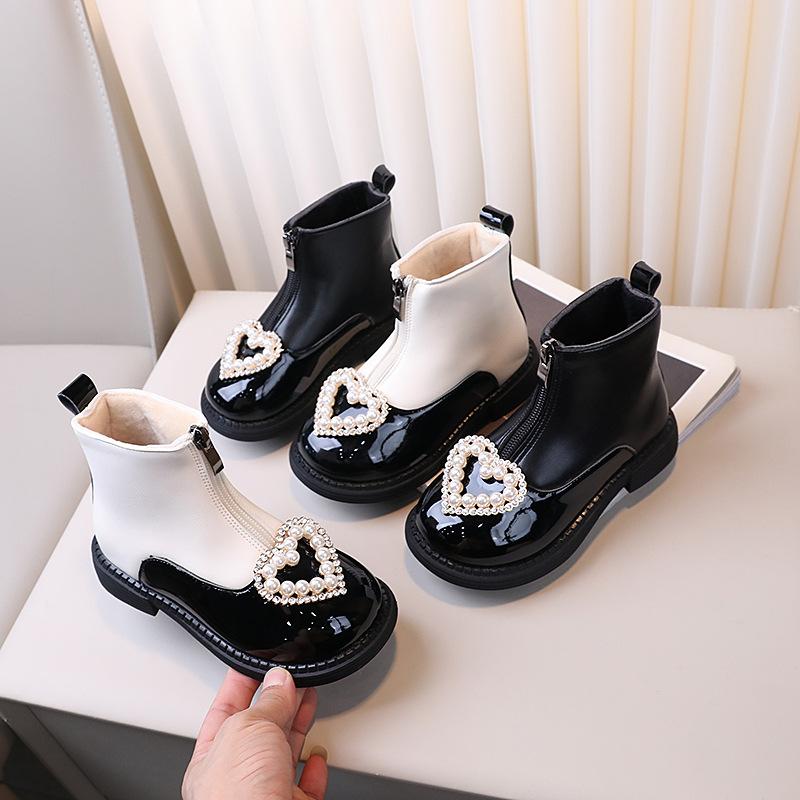 New Girl Boots Fashion Versatile Princess Short Boot Simple Retro Leather Boots Exquisite Stylish Kid Shoes Sweet Ankle Boot