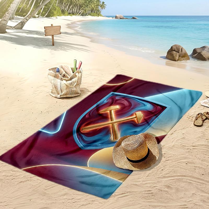 West Ham United Fußball-Print Strandtuch, Großes Weiches Schnelltrocknendes Handtuch für Strand Camping Schwimmen