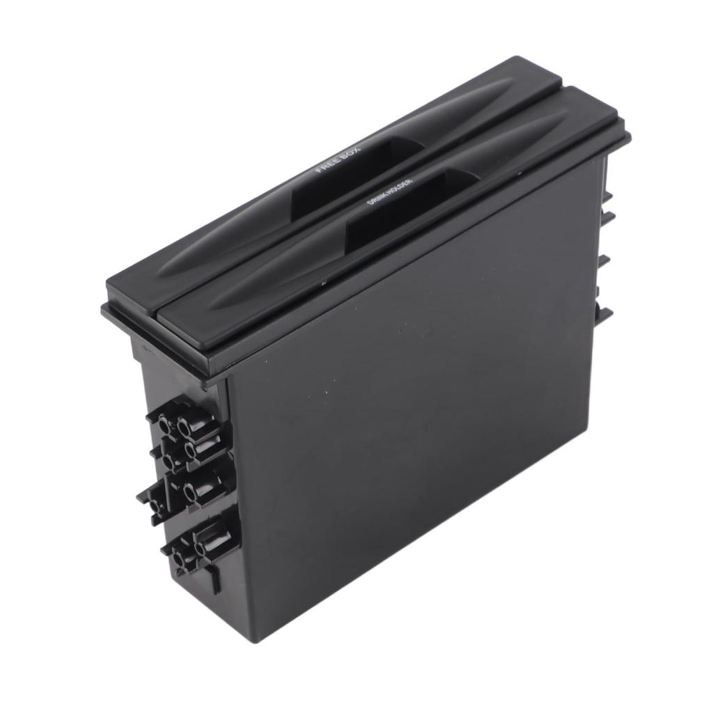 Car Auto Double Layer Radio Pocket Drink Cup Holder Storage Box Black 1 Din