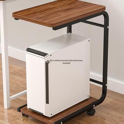 Rollbarer Desktop-Computerständer mit Stauraum und Druckerablage