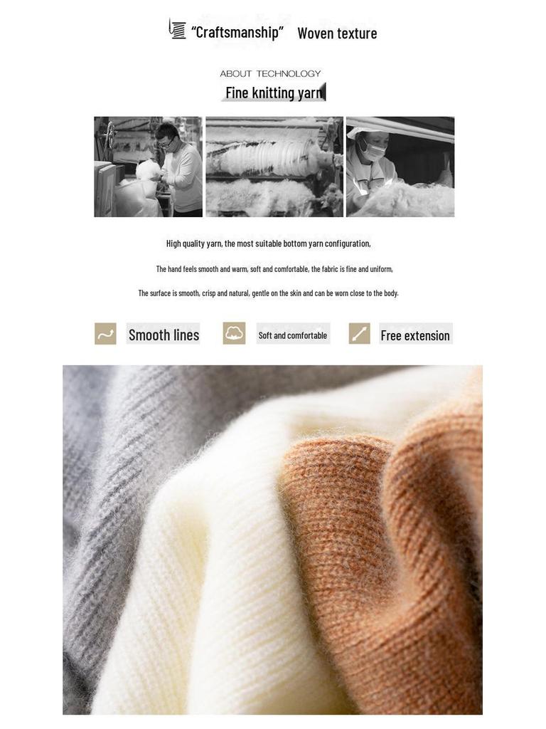Women's Hooded Sweater: New Autumn/Winter Loose Fit Core-Spun Yarn Pullover