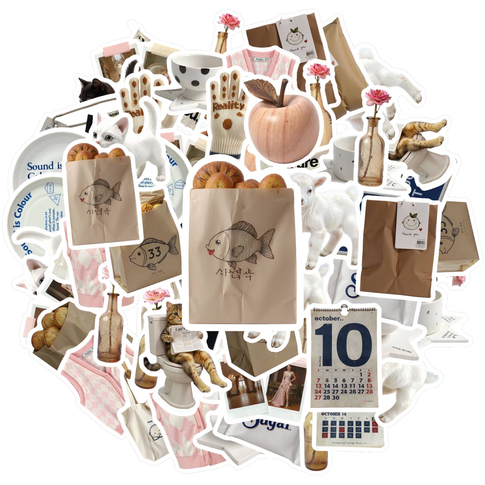 

35pcs-50pcs Eclectic Novelty Stickers Artistic Text Art Stationery Stickers Teacher Reward Stickers For DIY Phone Guitar Laptop