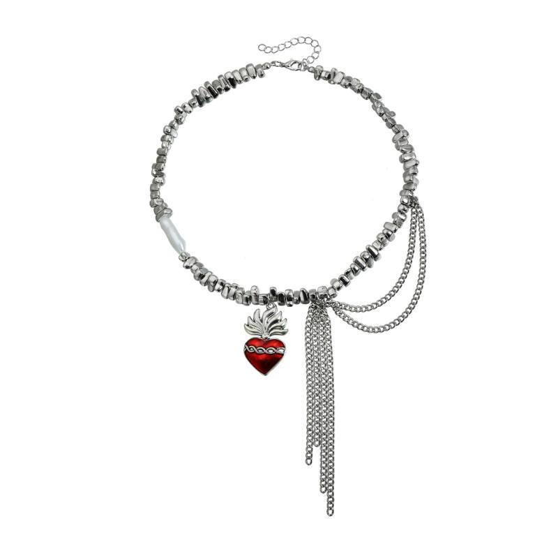 

Готическое Сердце Неправильная Бусина Ожерелье Изготовлено из Сплавов для Комфорта и Уникальных Модных Стилей 1